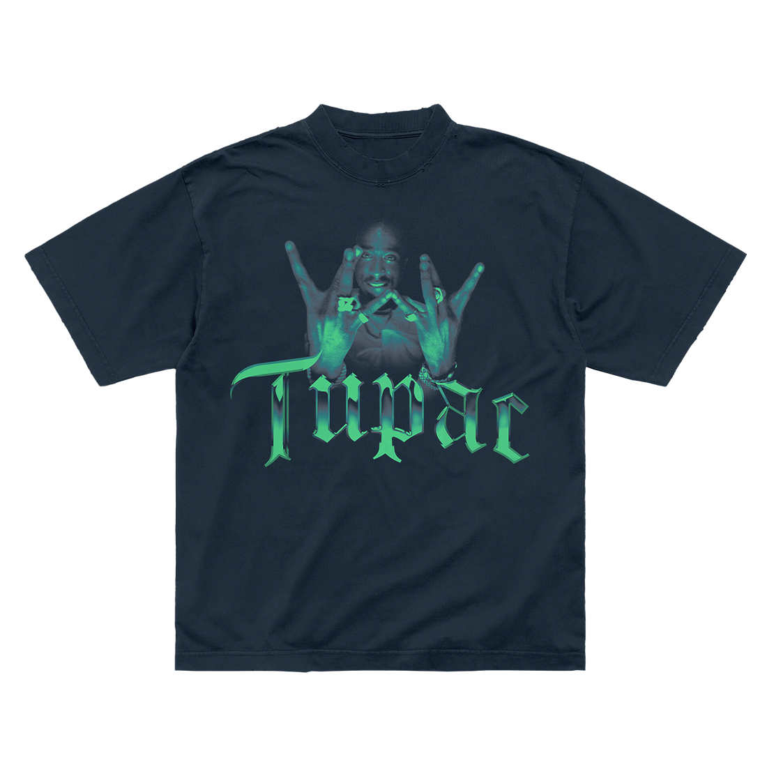 Tupac Shakur - Westside Navy T-Shirt