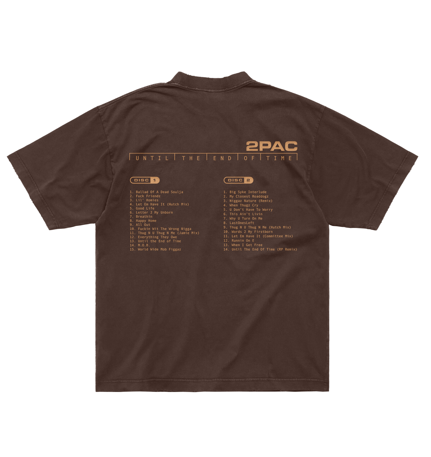 Tupac Shakur - All Out Brown T-Shirt