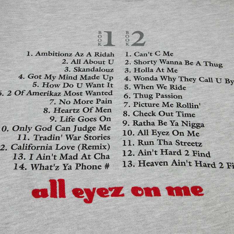 Tupac Shakur - Trackless Grey Crewneck