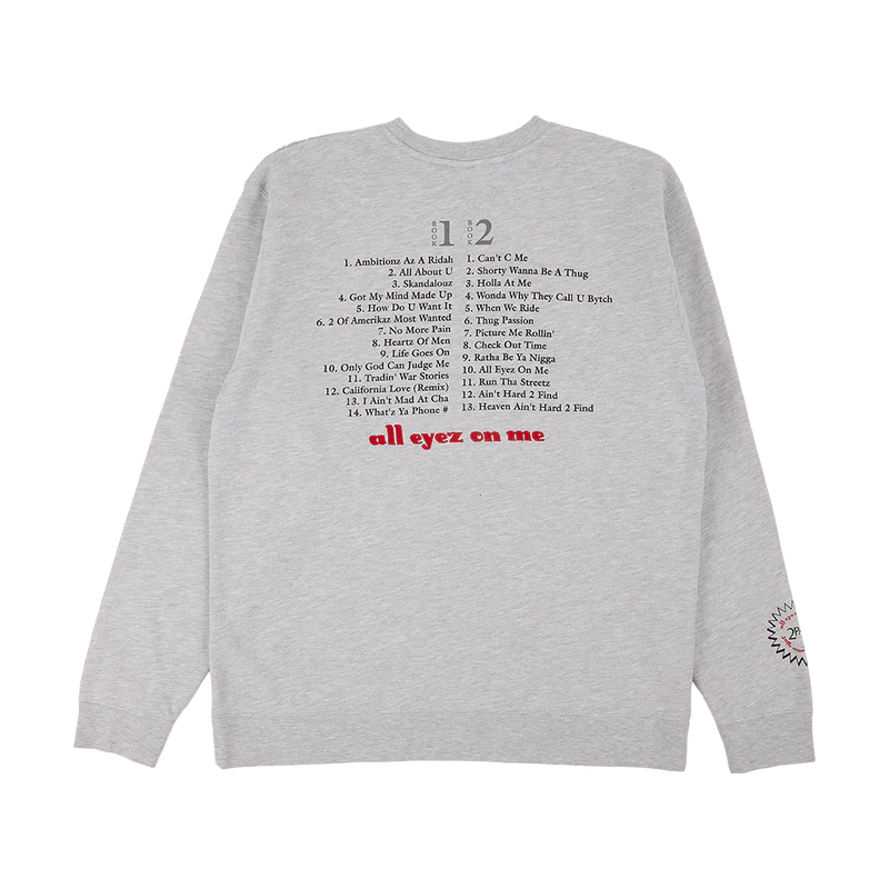 Tupac Shakur - Trackless Grey Crewneck