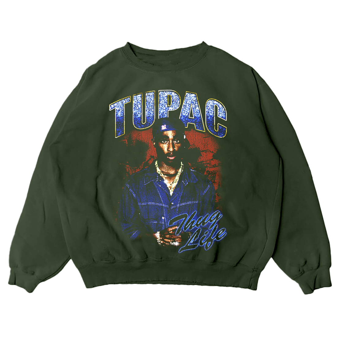 2Pac - Thug Life Green Crewneck
