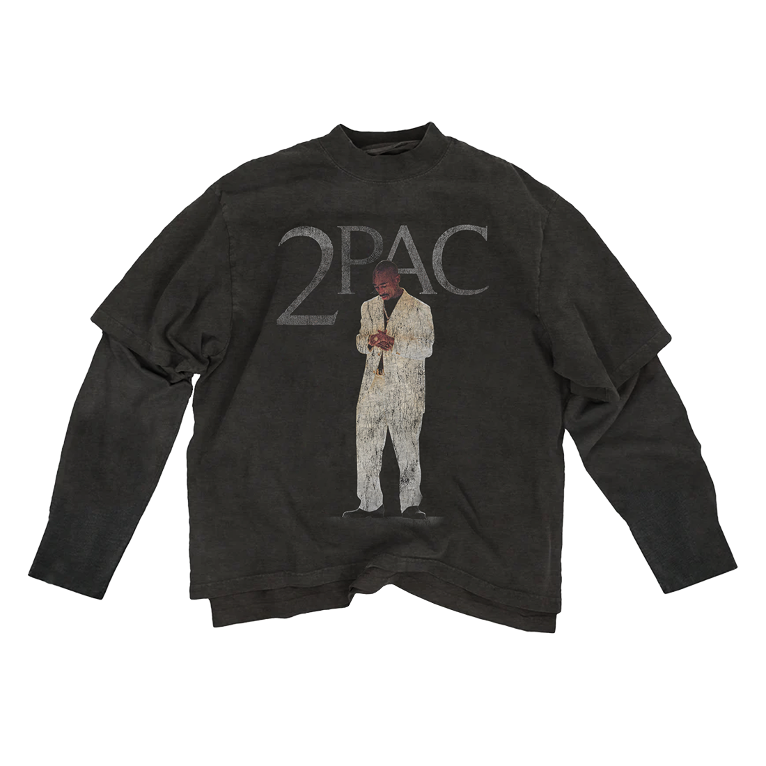 Tupac Shakur - White Suit Layered Long Sleeve