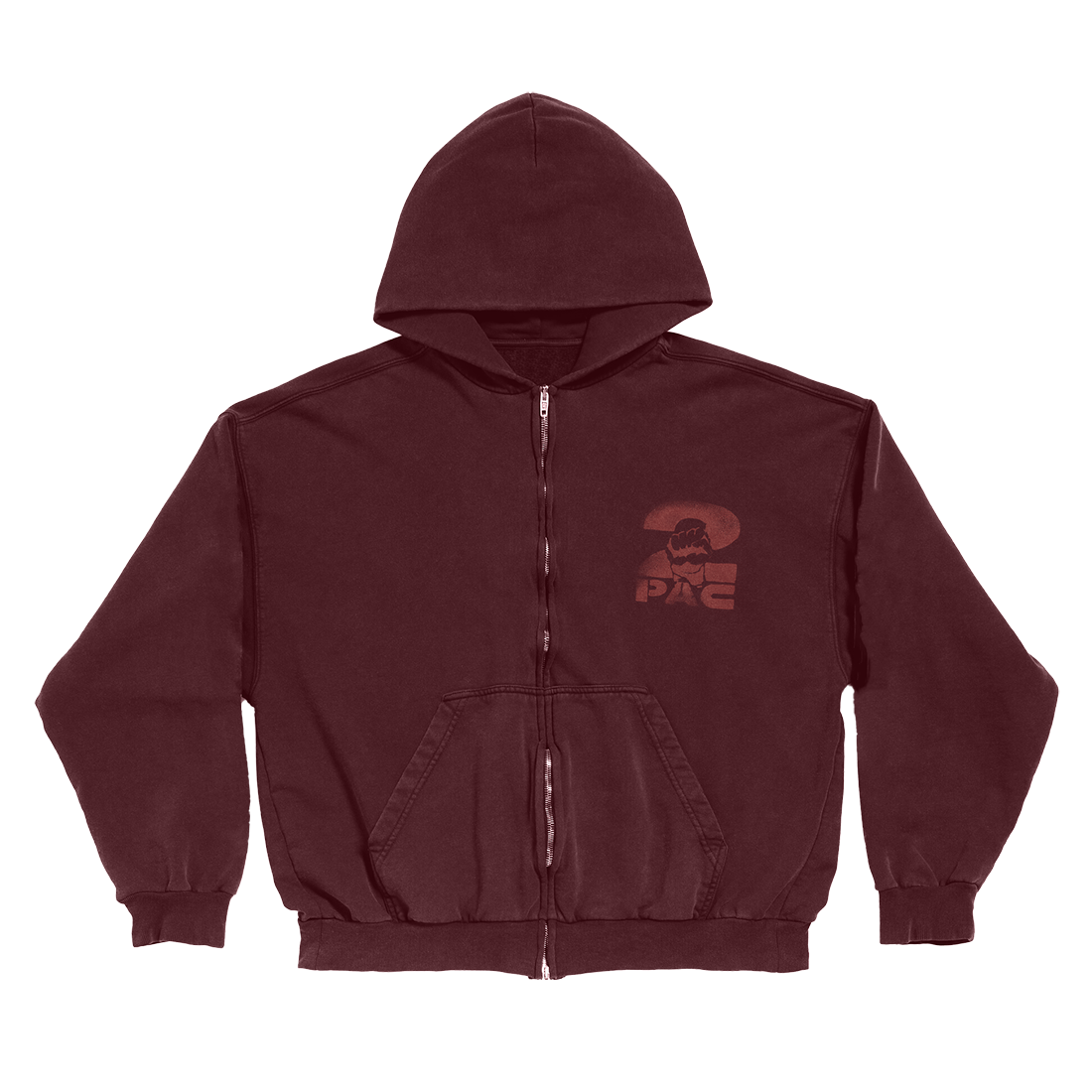 Tupac Shakur - Stamped Zipped Hoodie