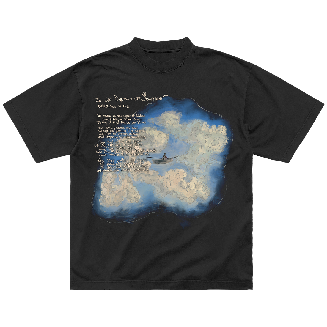 Tupac Shakur - Depths of Solitude Black T-Shirt